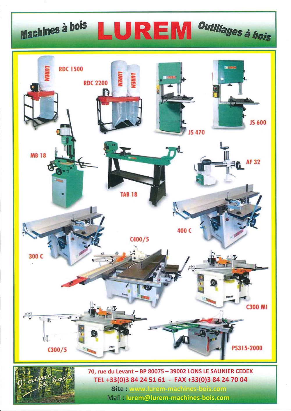 n° 567 Lot de 4 machines à bois (scie à ruban, raboteuse, combiné Lurem)  - VENDU